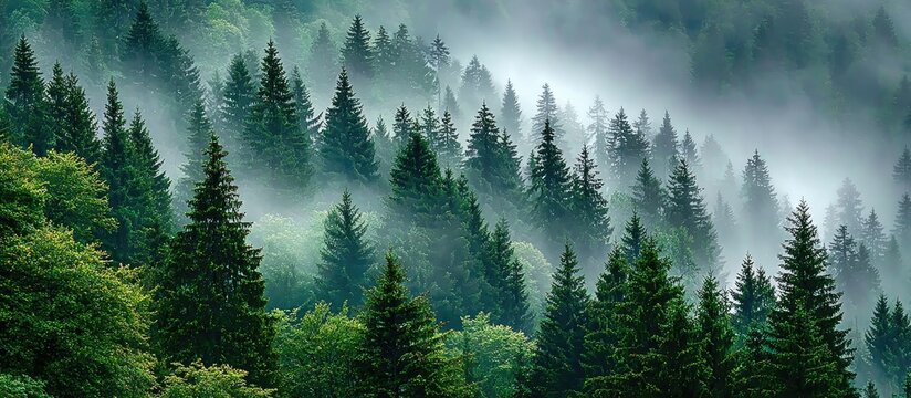 Misty mountain forest scene (3)