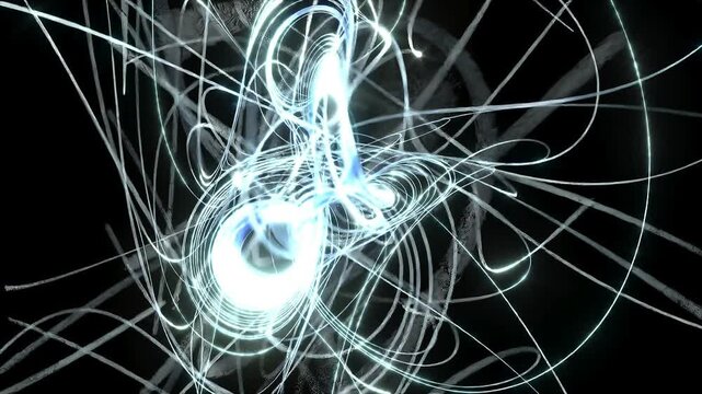 Curve neon lines neuron AI learning eble to loop endless 4k