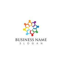 Fototapeta premium Community team logo and symbol vector