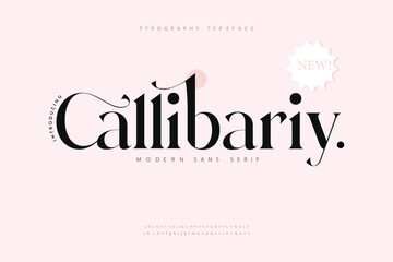 Callibariy, luxury modern alphabet logo font. Typography elegant style alphabet fonts for beauty, calligraphy, decorative, glamour, boutique, fashion, brand, wedding, vintage design.
