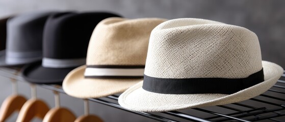 A variety of fashionable hats and accessories are neatly arranged on shelves, inviting shoppers to explore contemporary styles