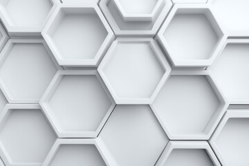Geometric Honeycomb Design: A modern 3D rendered hexagonal pattern, perfect for architectural, abstract, or technological concepts. It suggests organization, precision, and interconnectedness.