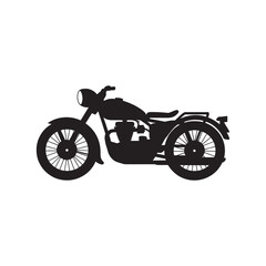 Obraz premium Vintage Motorcycle Illustration in Classic Silhouette Style