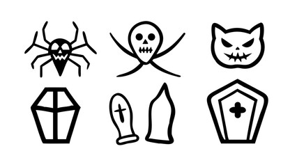 black and white helloween icons