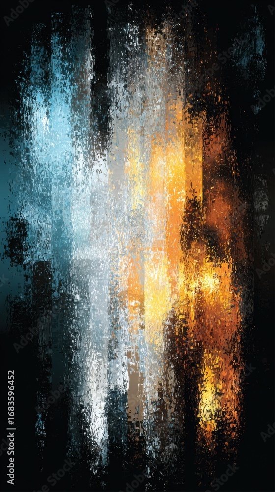 Poster dynamic display of colors and textures merging in a captivating abstract design, featuring shades of