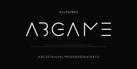 Game urban modern alphabet font and number. Typography future creative design concept fonts and numbers. vector illustraion