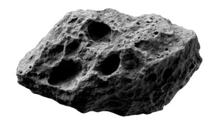 Gray asteroid, pitted and irregular