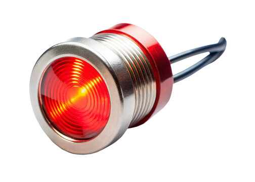 LED indicator light isolated on white background