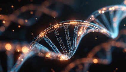 Abstract DNA helix in a digital art style