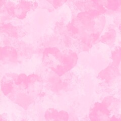A delicate, light pink watercolor pattern showcases a soft, romantic mood with abstract heart shapes.