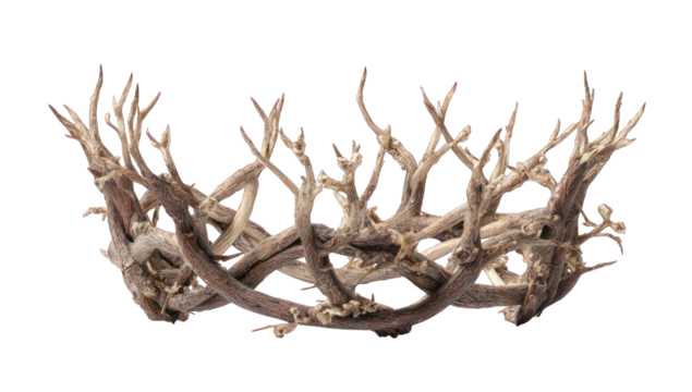 Dried, intricate crown-like object