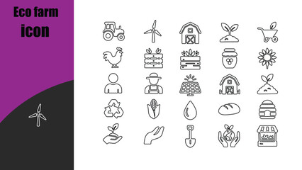 Fototapeta premium ECO farm Icons set