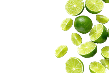 Fresh limes in vibrant slices
