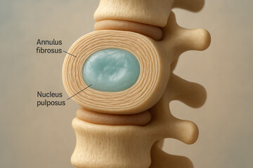 Spinal Disc Anatomy: Illustration of Annulus Fibrosus and Nucleus Pulposus