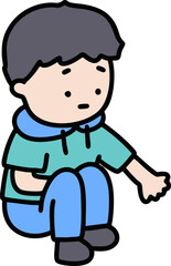 A boy sitting