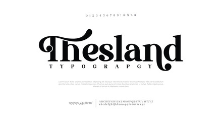 Elegant wedding alphabet letters logo font and number. Typography Luxury classic lettering serif fonts decorative vintage retro concept. vector illustration © Gizmo Design