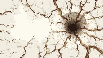 Cracked earth texture with a dark center