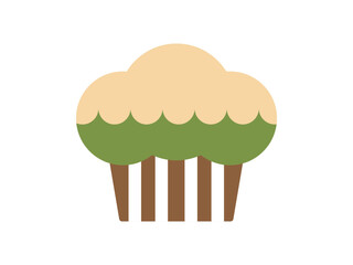 抹茶のマフィンのアイコンのイラスト