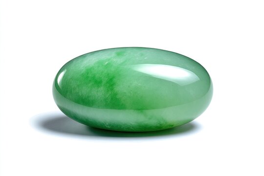Polished, oval jade stone