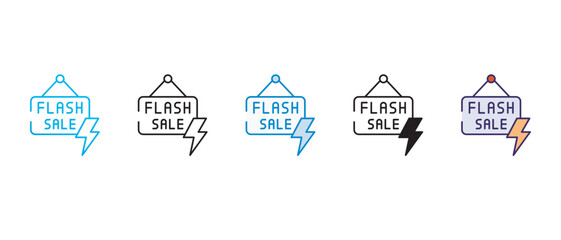 Flash Sale icon design with white background stock illustration