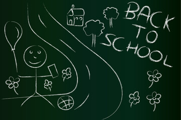 Back to school background with a landscape