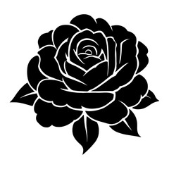 Vector floral pattern with black and white roses, leaves, and blossoms for a vintage nature illustration design