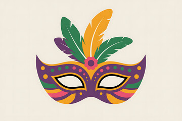 Vibrant feathered carnival mask festive celebration party masquerade mardi gras glamour