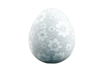 Ornate white egg with floral design