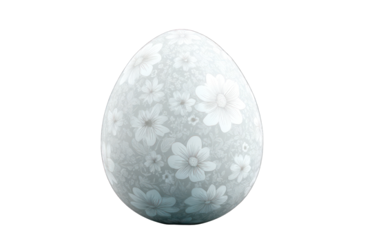 Ornate white egg with floral design