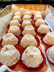 Traditional Mexican Garibaldi Sweet Cakes with White Sprinkles in Basket