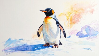 Obraz premium Watercolor Penguin Artwork