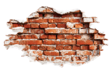 Ripped brick wall, aged texture