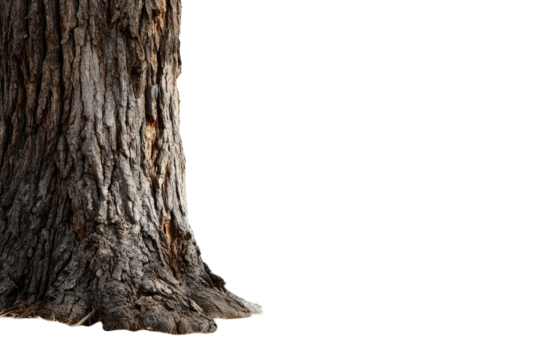 Close-up of a weathered tree trunk base