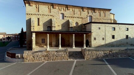 Fototapeta premium Main facade of San Pedro Church in Becerril de Campos, Palencia