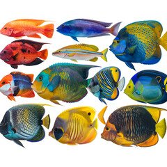 Untitled design - Collection set photo of colorful tropical fishes isolated on white or transparent background, png (3)