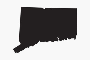 Vector graphic artwork suitable for print and web containing flat detailed map of CONNECTICUT