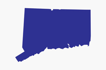Vector graphic artwork suitable for print and web containing flat detailed map of CONNECTICUT