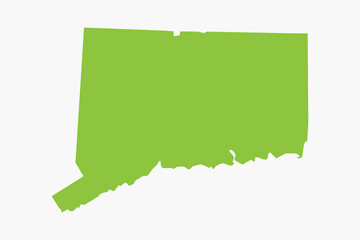Vector graphic artwork suitable for print and web containing flat detailed map of CONNECTICUT