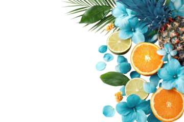 Tropical fruit and flower arrangement