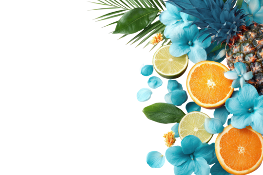 Tropical fruit and flower arrangement