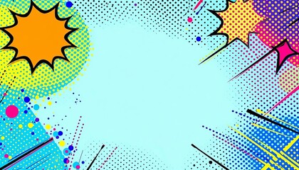 Vibrant, colorful comic book style backgrounds with halftone patterns and bold lines,  lines,  cartoon
