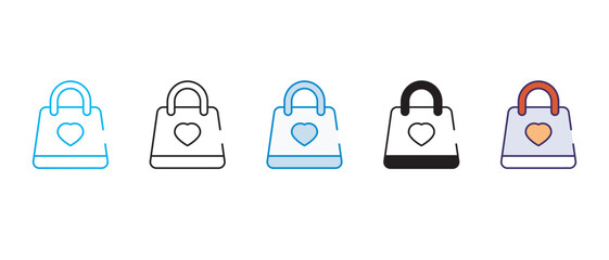 Shopping Bag icon design with white background stock illustration