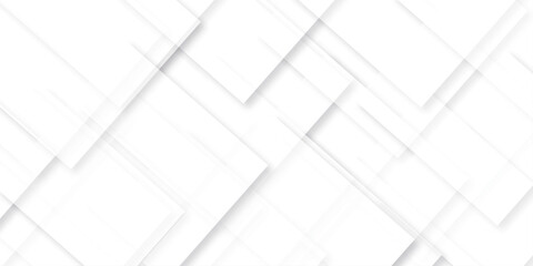 	
Modern Abstract white background design with layers of textured white transparent material in triangle and squares shapes. White color technology concept geometric line vector background.