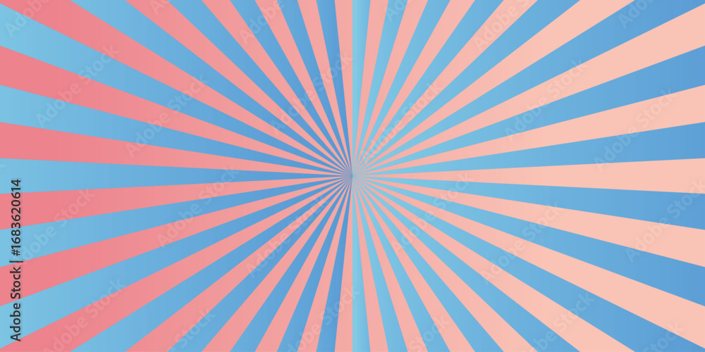 Poster abstract gradient colorful background with rays retro starburst lollipop banner design. sunburst bac