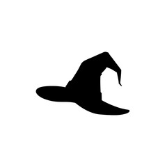 Halloween hat silhouette vector flat design.