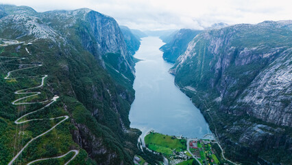 Majestic view of Lysefjord and Lysebotn revealing stunning Norwegian landscapes