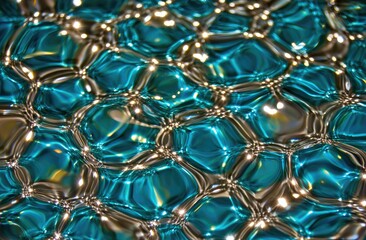 Abstract teal and silver textured surface