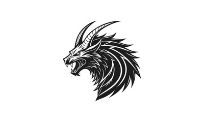 Roaring Wolf Head Silhouette