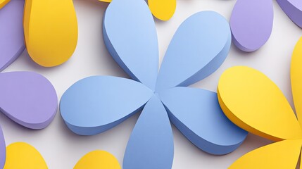 Abstract floral pattern with pastel flowers