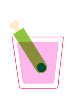 Spooky Halloween cocktail with zombie finger. Mystical, creepy potion drink for autumn, party, celebration, festive bar menu, nightlife beverage, and seasonal graphic design. High resolution PNG